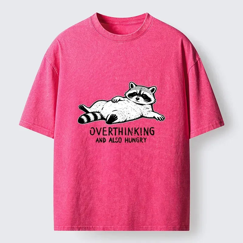 Japanese Vintage Raccoon Washed T-Shirt for Vacation