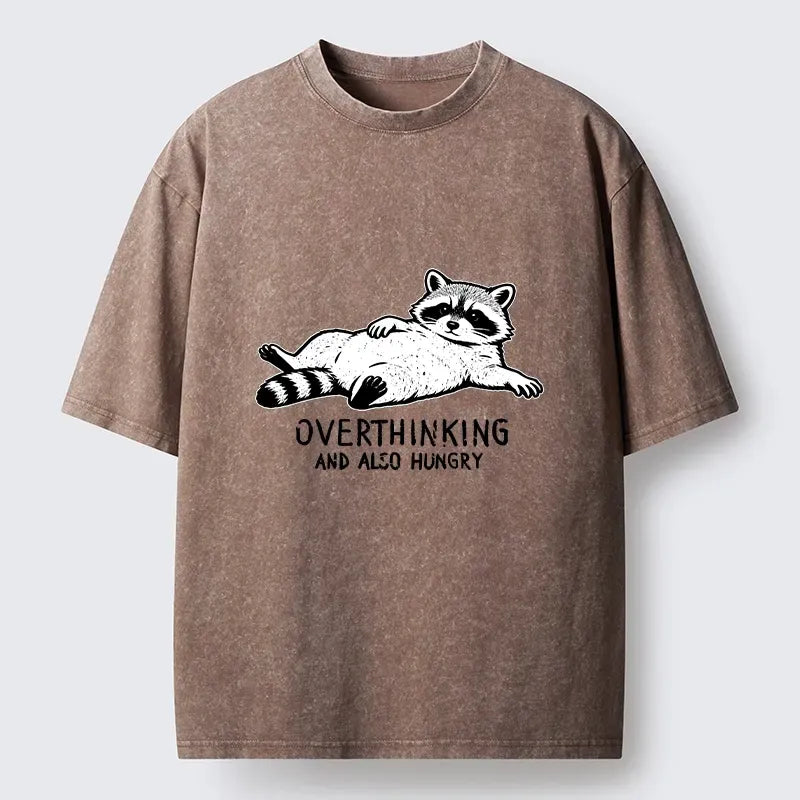 Kyoto-Lion Hungry Overthinking Raccoon Washed T-Shirt
