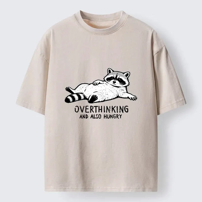 Kyoto-Lion Hungry Overthinking Raccoon Washed T-Shirt