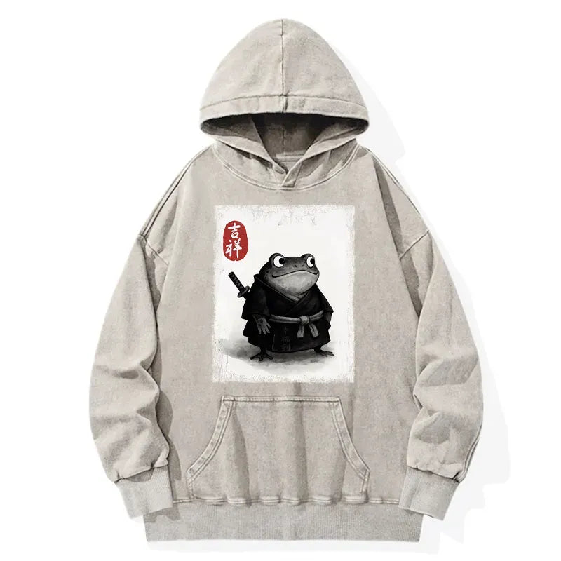 Washed unisex samurai hoodie with free shipping