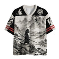 Kyoto-Lion Samurai Cat Mountains Mesh Jersey