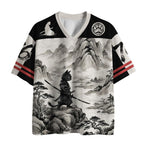 Kyoto-Lion Samurai Cat Mountains Mesh Jersey