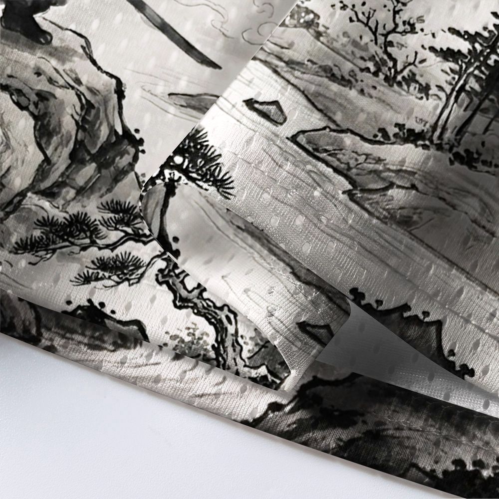 Kyoto-Lion Samurai Cat Mountains Mesh Jersey
