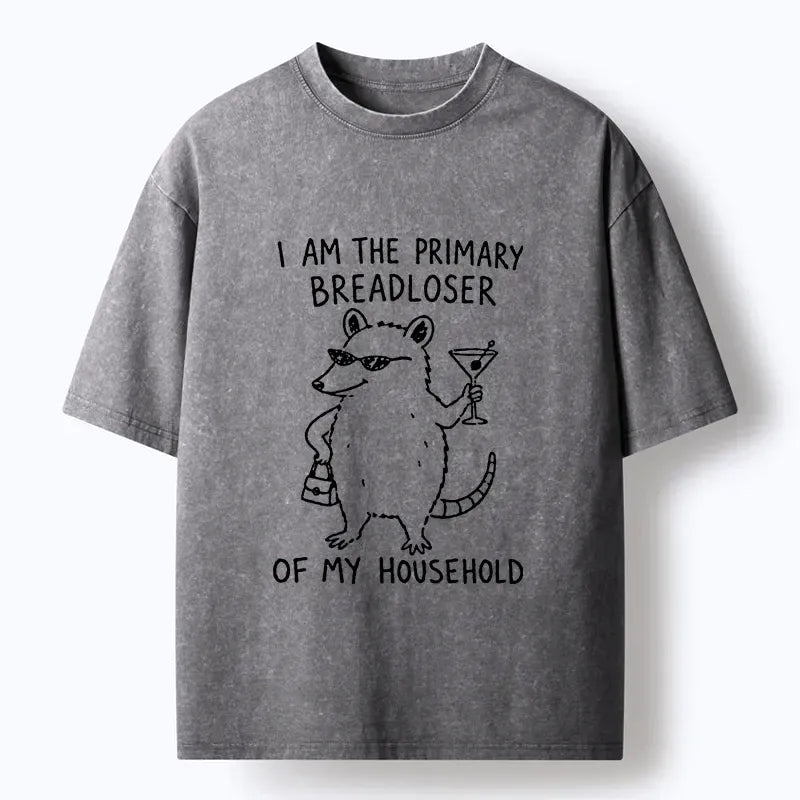 Funny Opossum Washed T-Shirt for Daily Wear