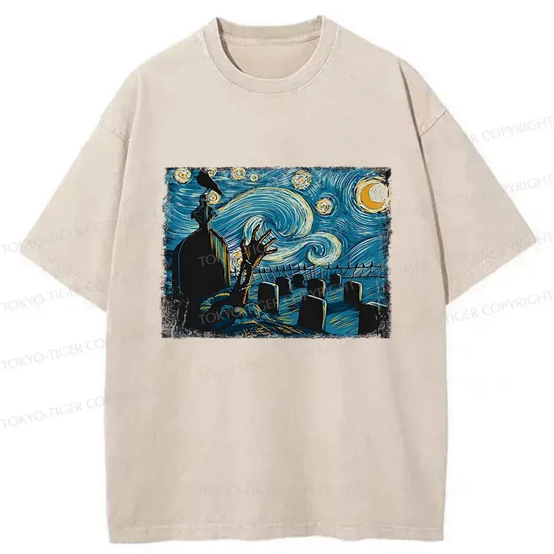 Kyoto-Lion Halloween Under The Stars Washed T-Shirt