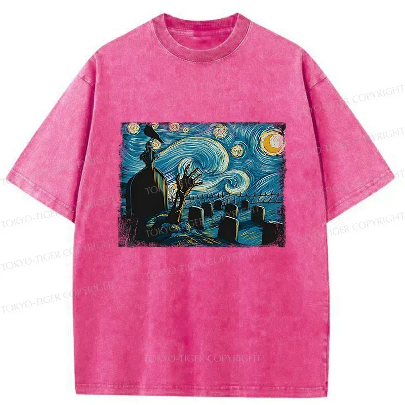 Kyoto-Lion Halloween Under The Stars Washed T-Shirt