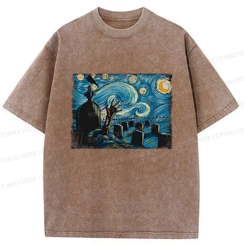 Kyoto-Lion Halloween Under The Stars Washed T-Shirt