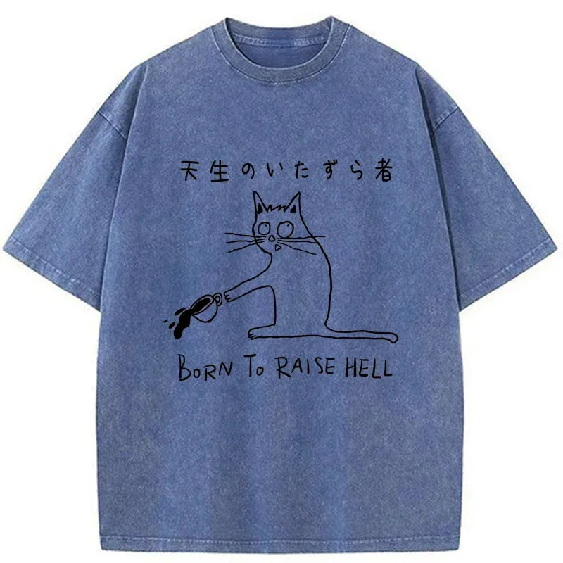 Kyoto-Lion Trouble Maker Washed T-Shirt
