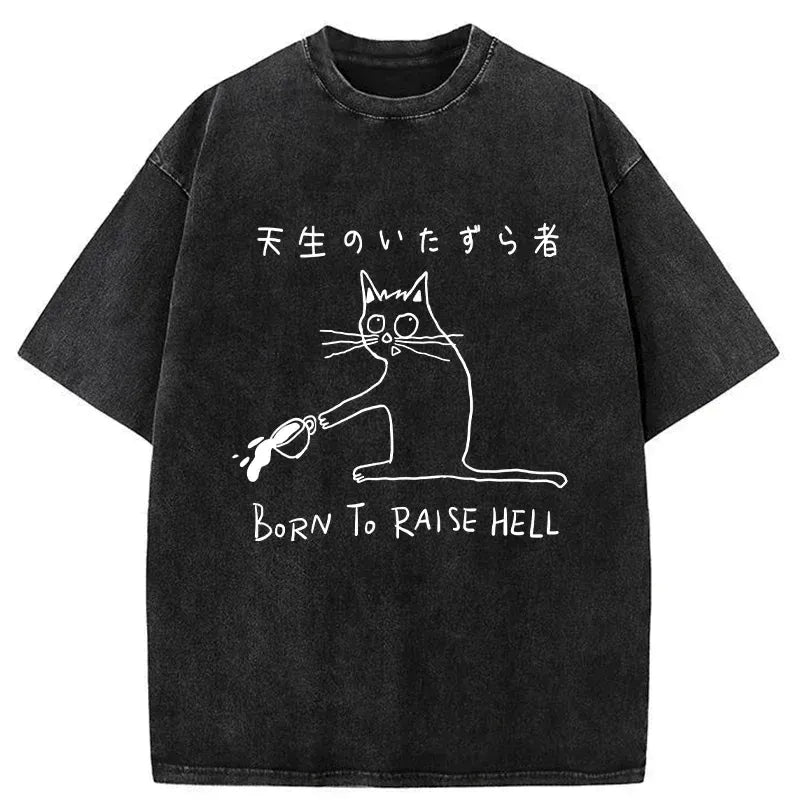 Kyoto-Lion Trouble Maker Washed T-Shirt