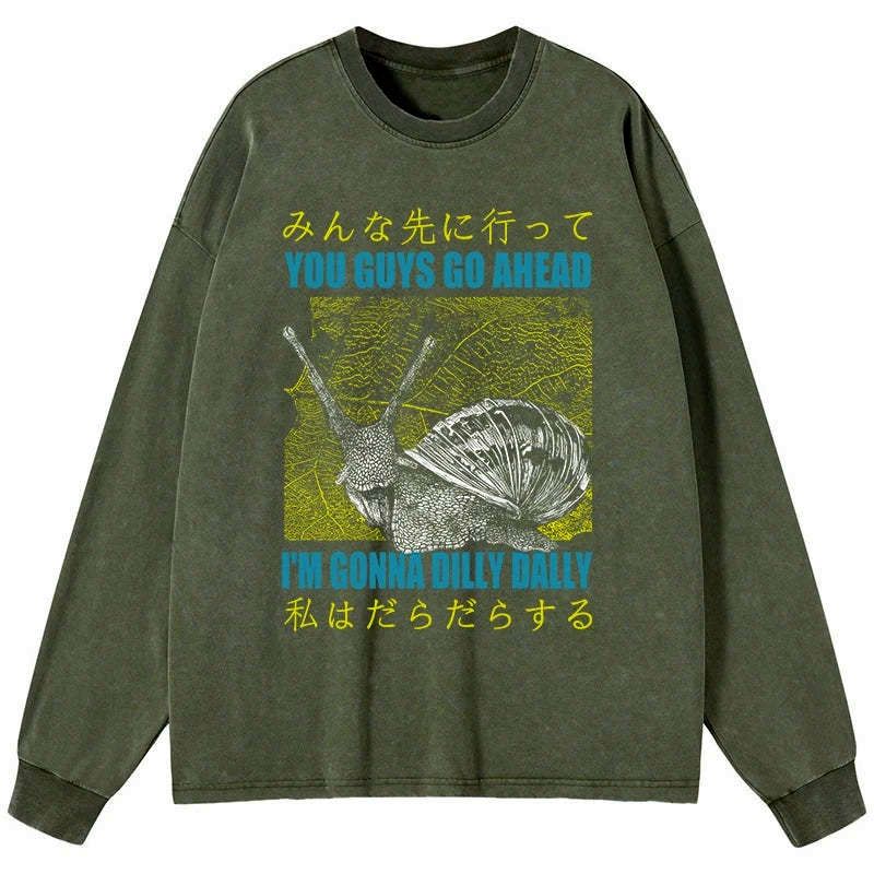 japanese washed long sleeve t shirt