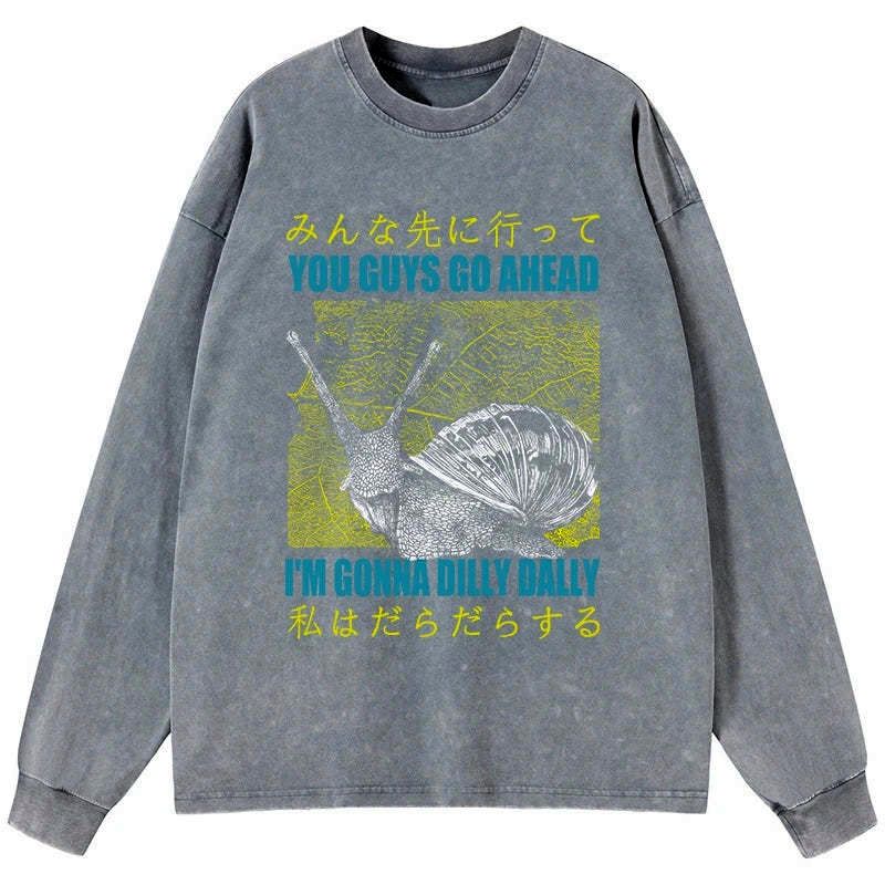 japanese washed long sleeve t shirt