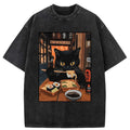 Kyoto lion cat eating sushi shirt for men