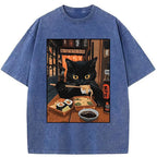 Japanese black cat sushi t-shirt gift idea