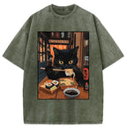Kyoto lion cat eating sushi shirt for men