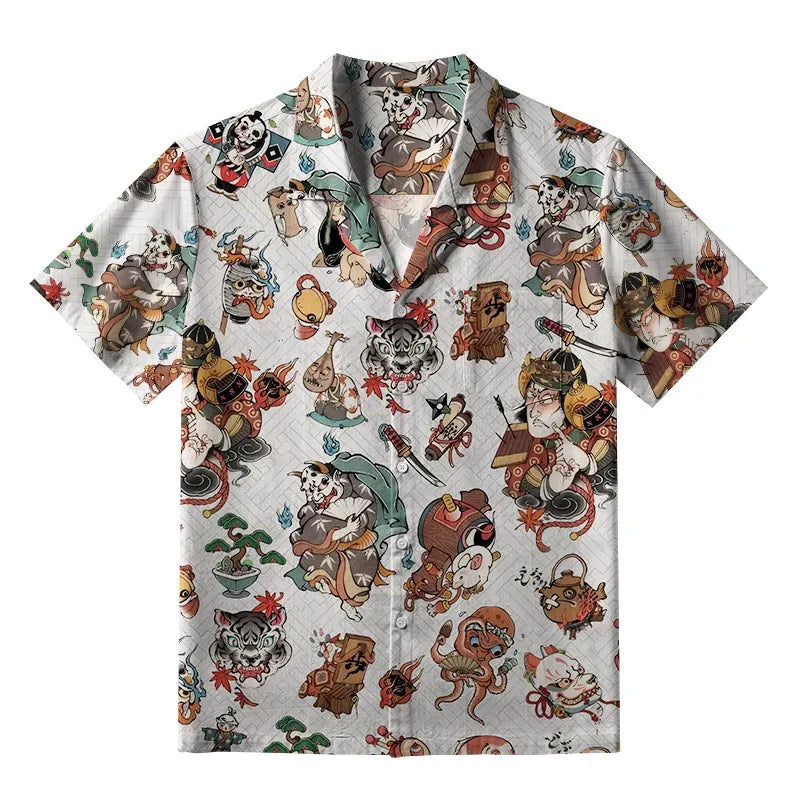 Unisex Cotton Japanese Shirt for Summer