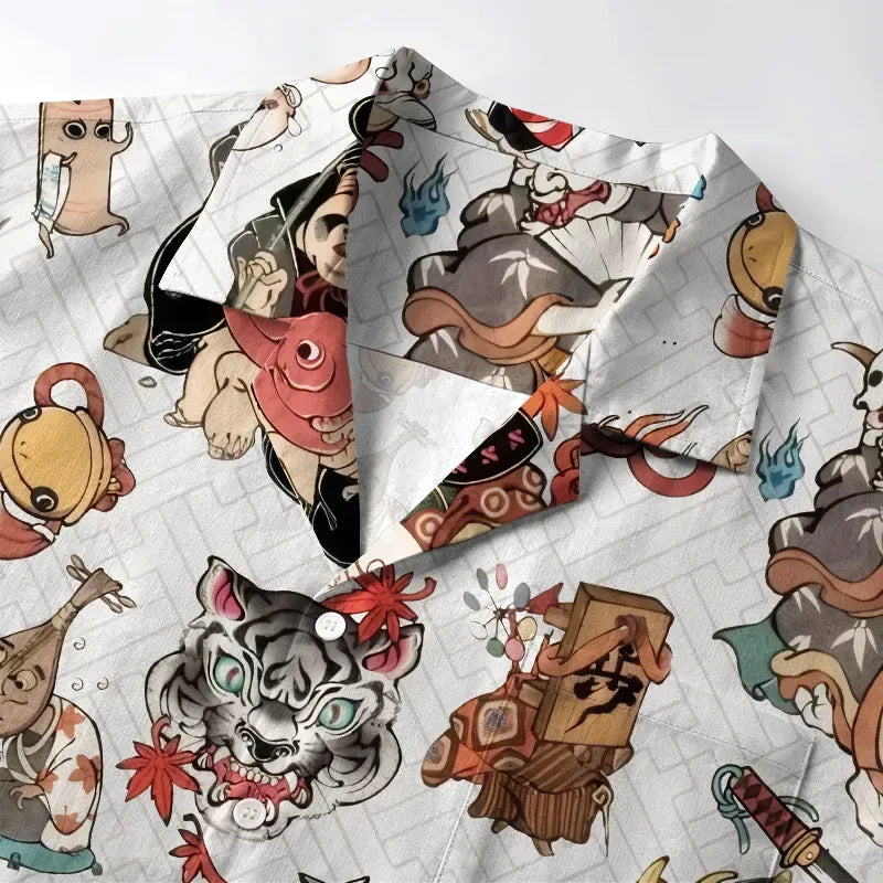 Unisex Cotton Japanese Shirt for Summer