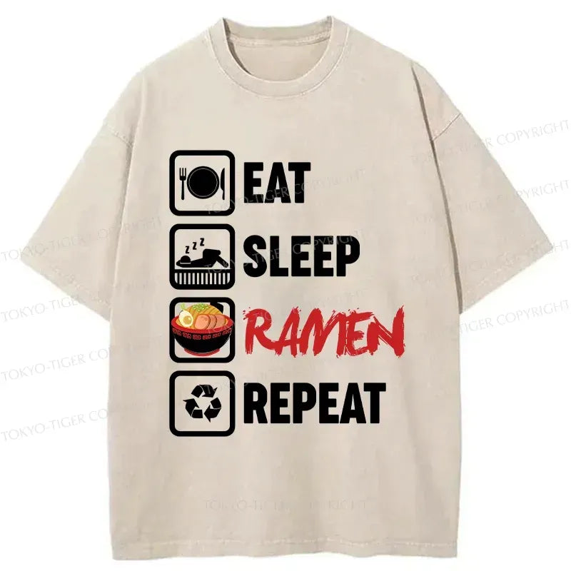 Kyoto-Lion Daily List Washed T-Shirt