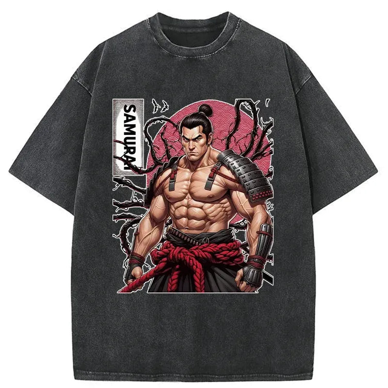 Japanese samurai retro t-shirt for men