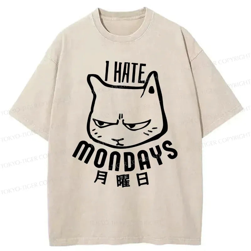 washed cat t-shirt for streetwear