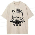 washed cat t-shirt for streetwear