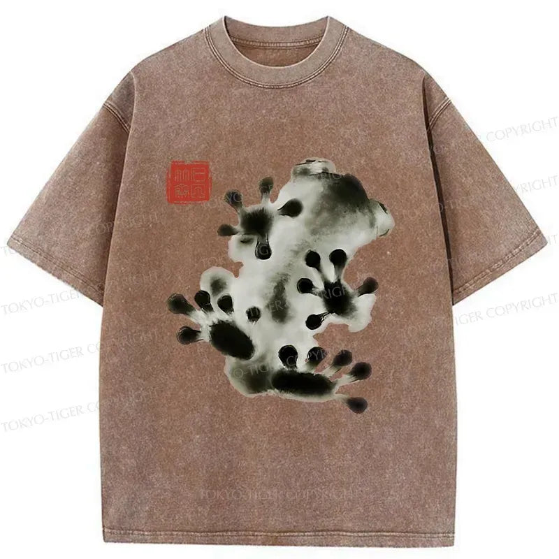Japanese Frog Ink Painting T-Shirt