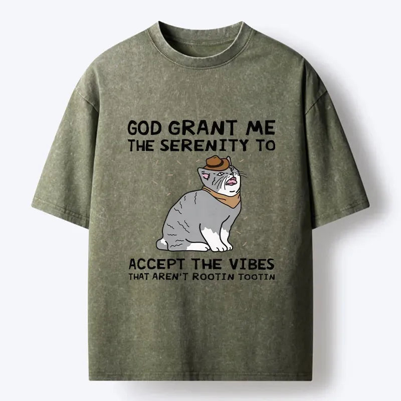 Kyoto-Lion God Grant Me The Serenity To Accept The Vibes Washed T-Shirt