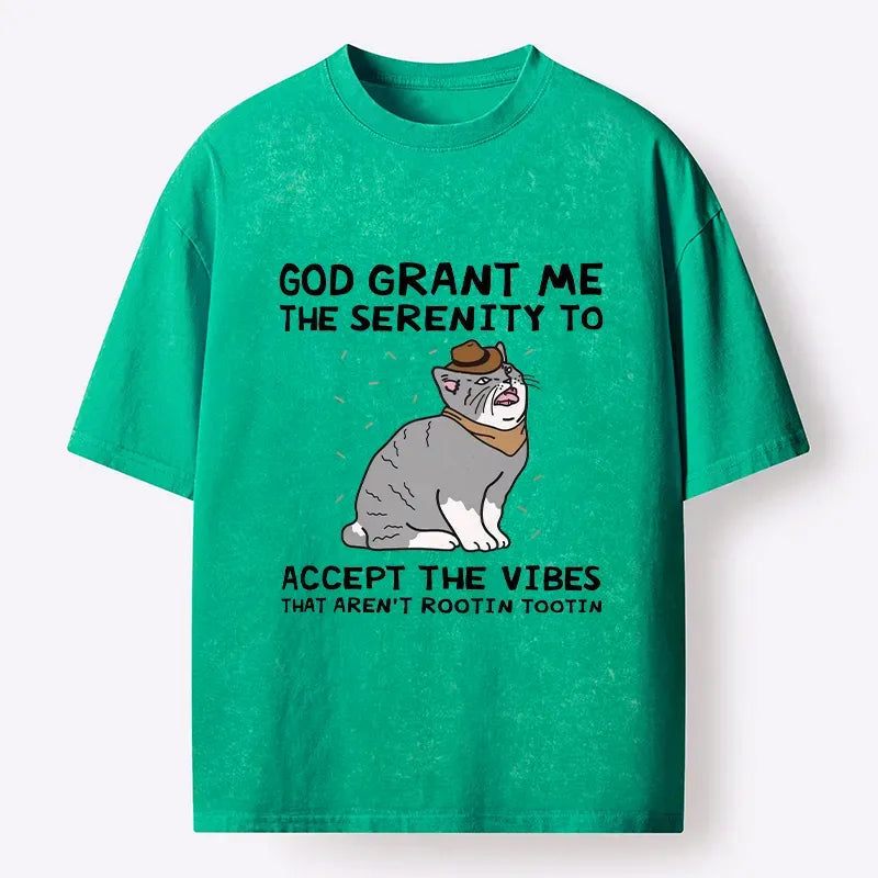Kyoto-Lion God Grant Me The Serenity To Accept The Vibes Washed T-Shirt
