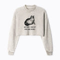 washed cat crop sweatshirt on sale