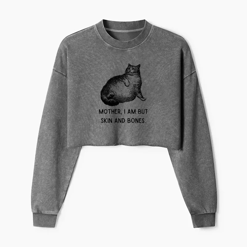 washed cat crop sweatshirt on sale