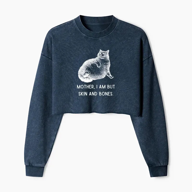 Kyoto-Lion Skin & Bones Cat Washed Crop Sweatshirt