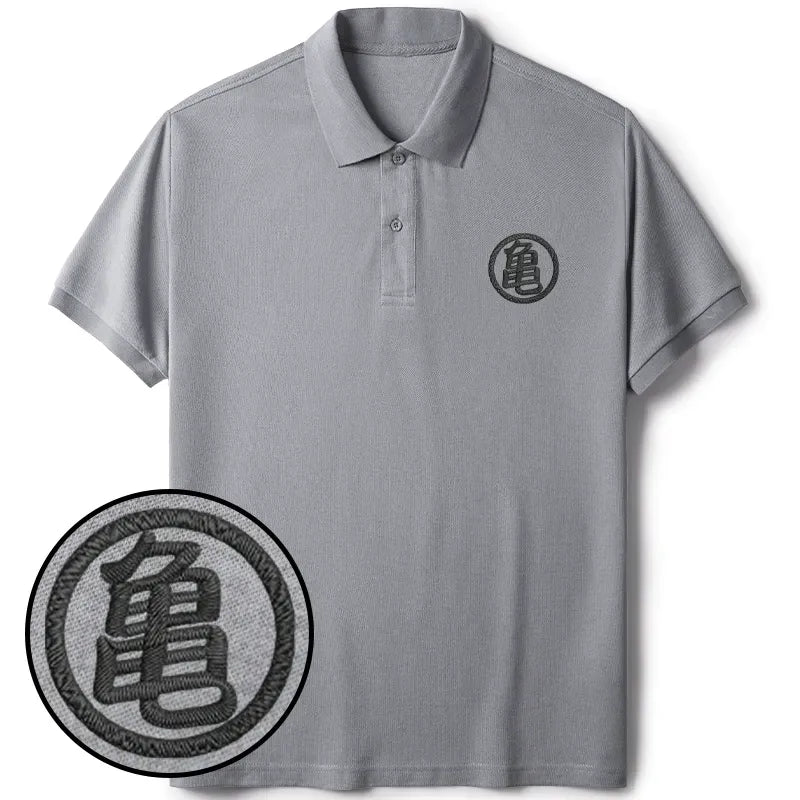 Japanese Kanji Embroidered Polo T-Shirt Unisex