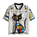 Kyoto-Lion Abstract Color Cat Mesh Jersey