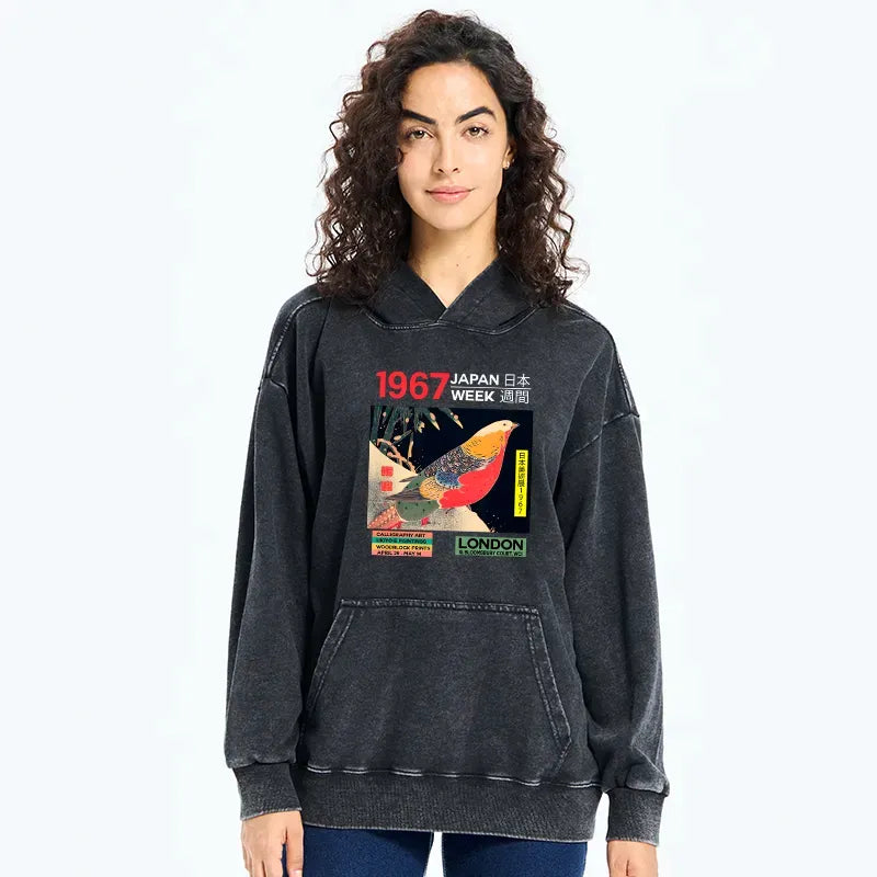 Kyoto-Lion Art Studio Exhibition Japanese Washed Hoodie
