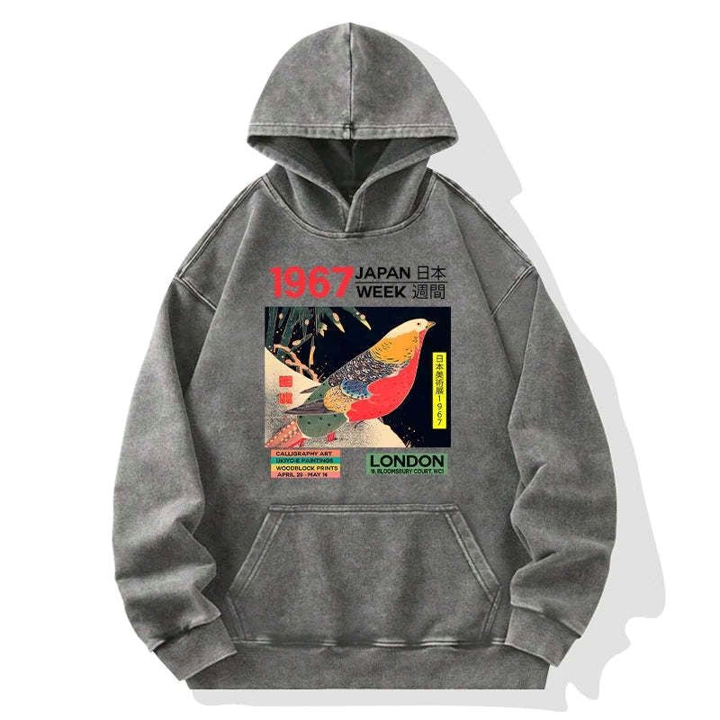 Kyoto-Lion Art Studio Exhibition Japanese Washed Hoodie