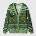Kyoto-Lion Funny Cat: Merry Christmas To My Human Servant Ugly Cardigan Sweater