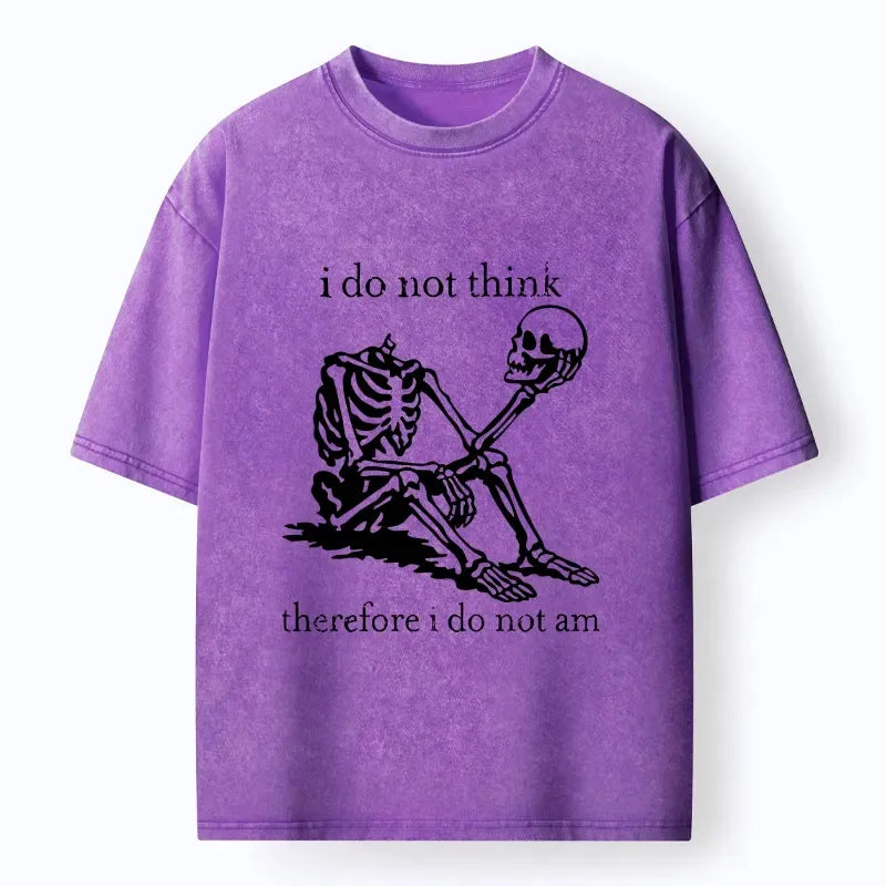 Kyoto-Lion Philosophical Skeleton Meme Washed T-Shirt