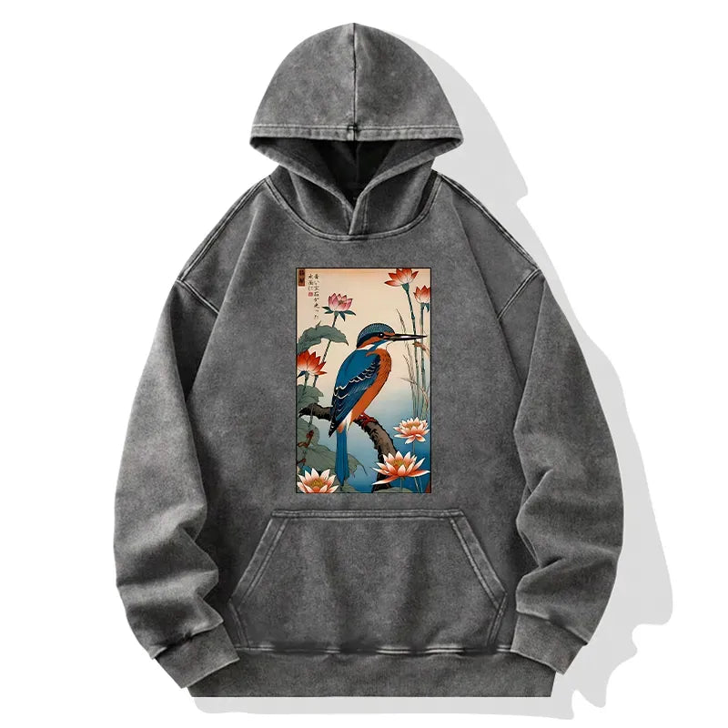 Ukiyo-e Kingfisher Hoodie Best Seller