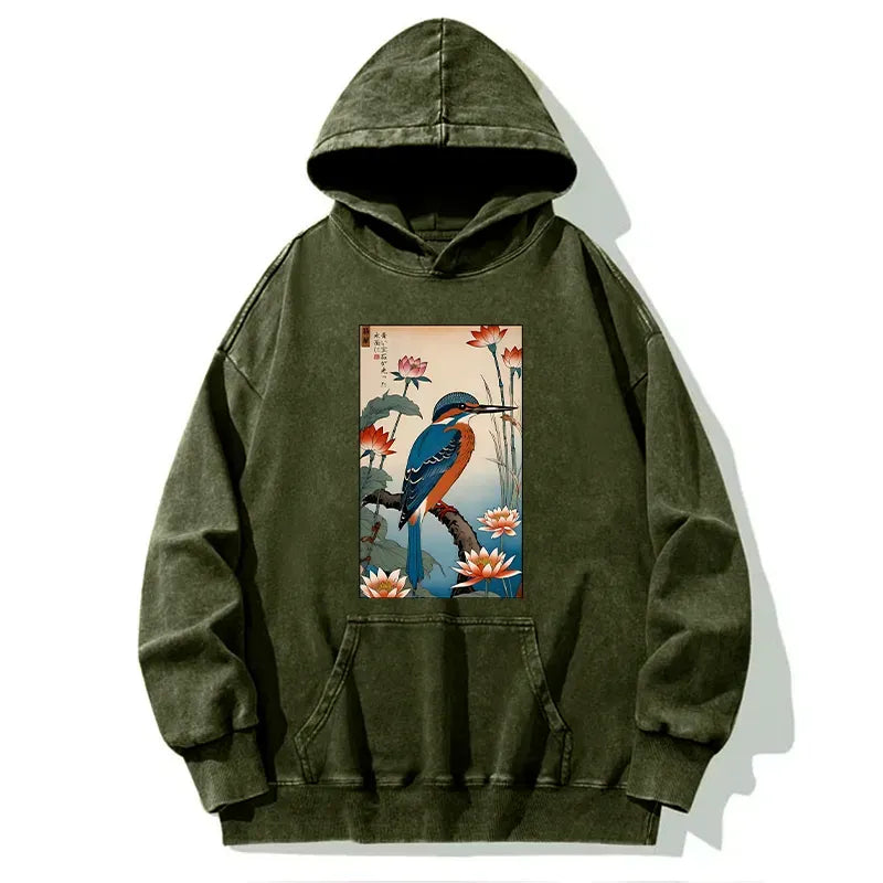 Ukiyo-e Kingfisher Hoodie Best Seller