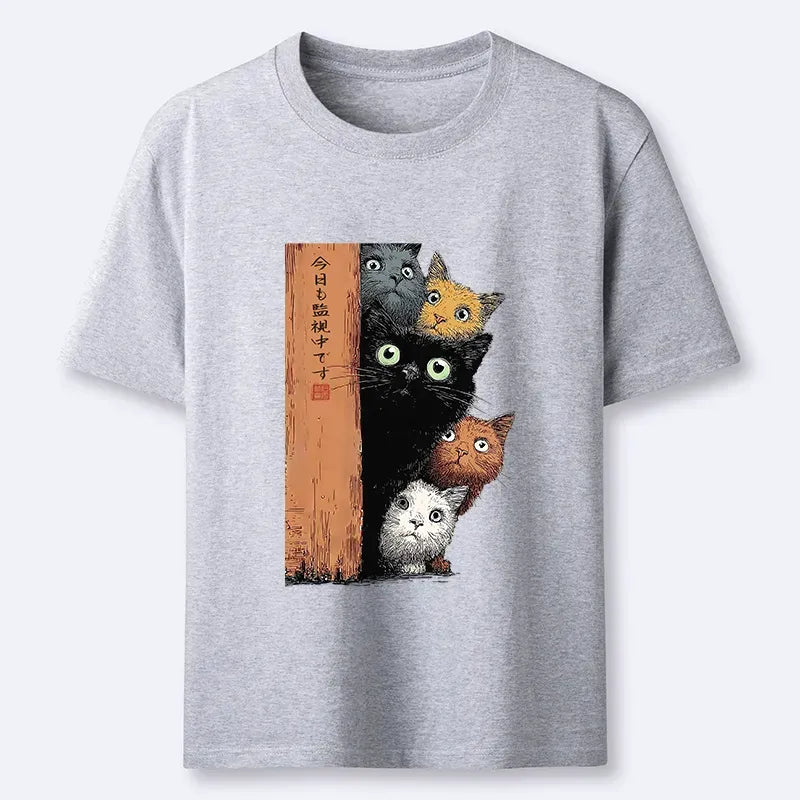 Vintage Ukiyo-e Cat Tee for Summer