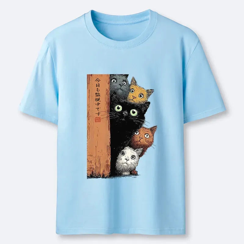 Kyoto-Lion Five Cats Are Watching You Classic T-Shirt