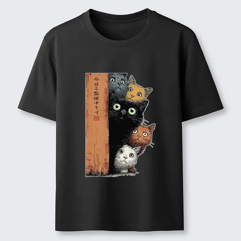 Kyoto-Lion Five Cats Are Watching You Classic T-Shirt