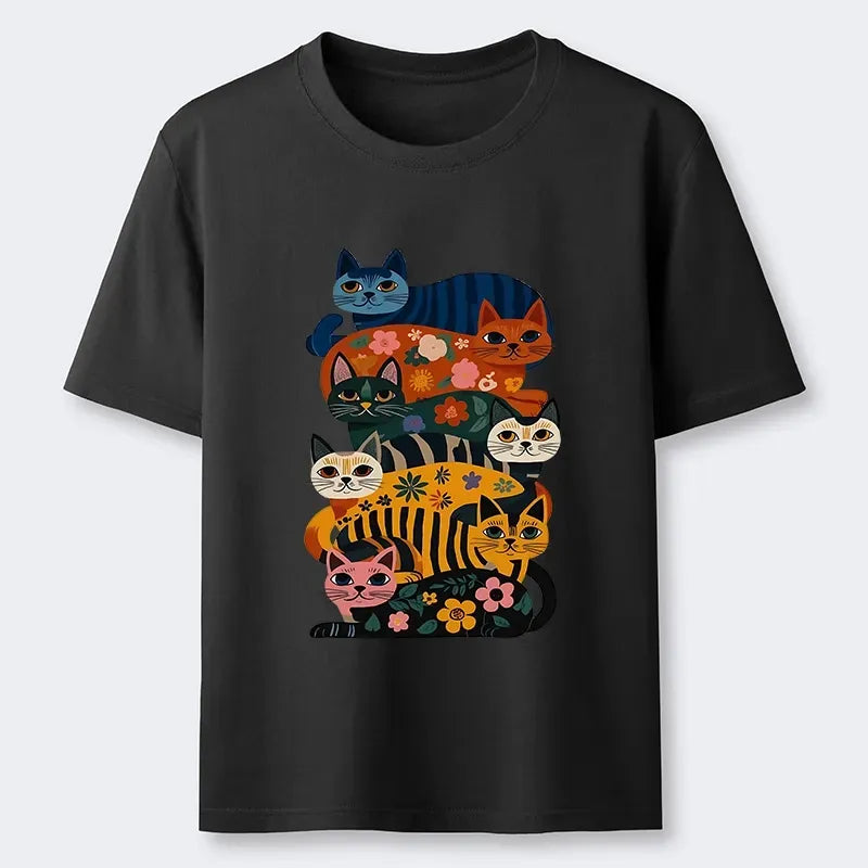 Vintage ukiyo-e cat tee for summer vacation