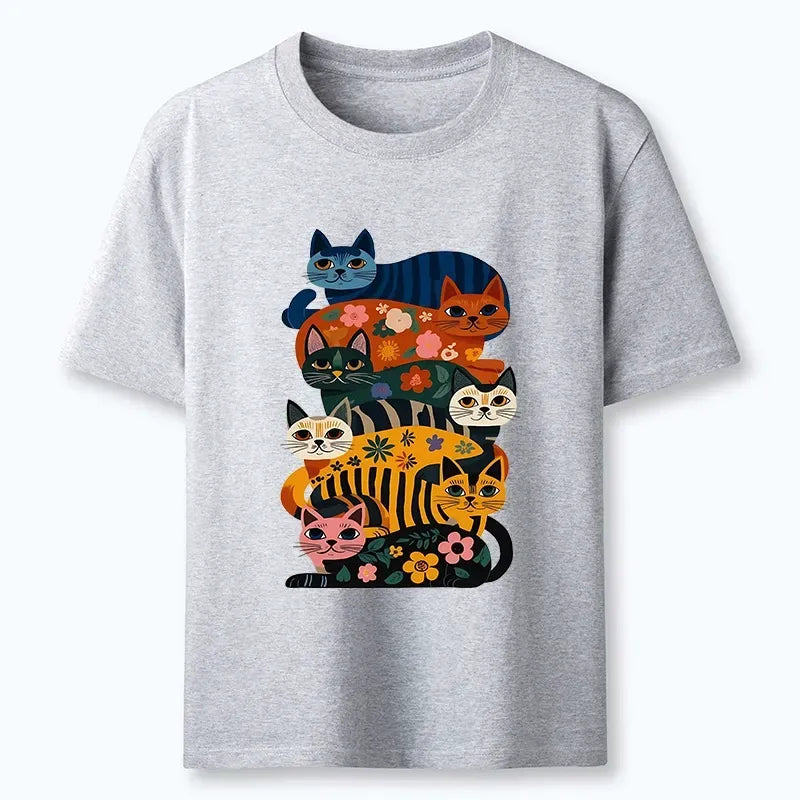 Classic stacked cats shirt for streetwear