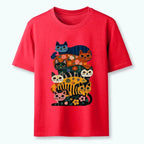 Classic stacked cats shirt for streetwear