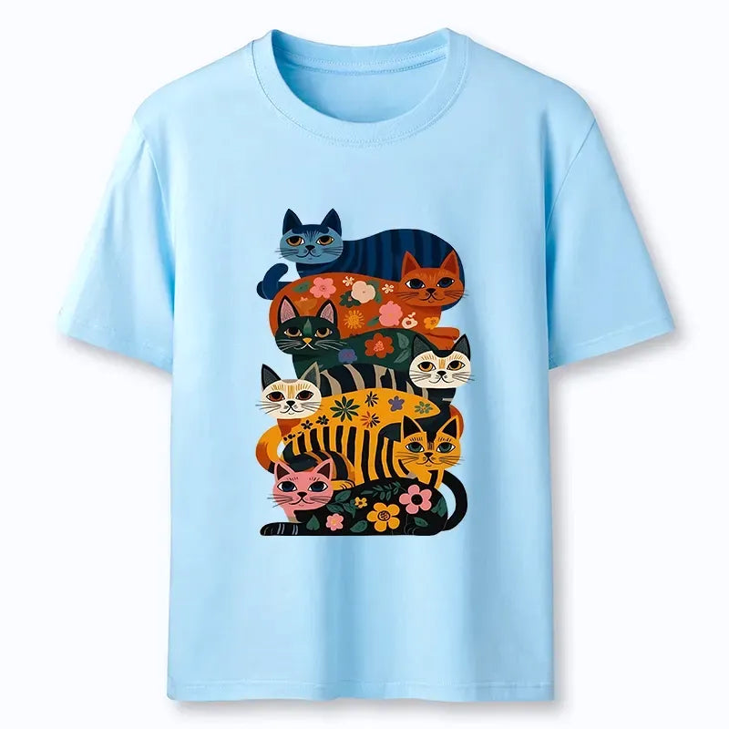 Classic stacked cats shirt for streetwear