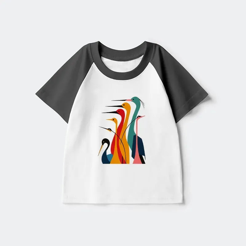 Kids Japanese Crane T-shirt for Spring