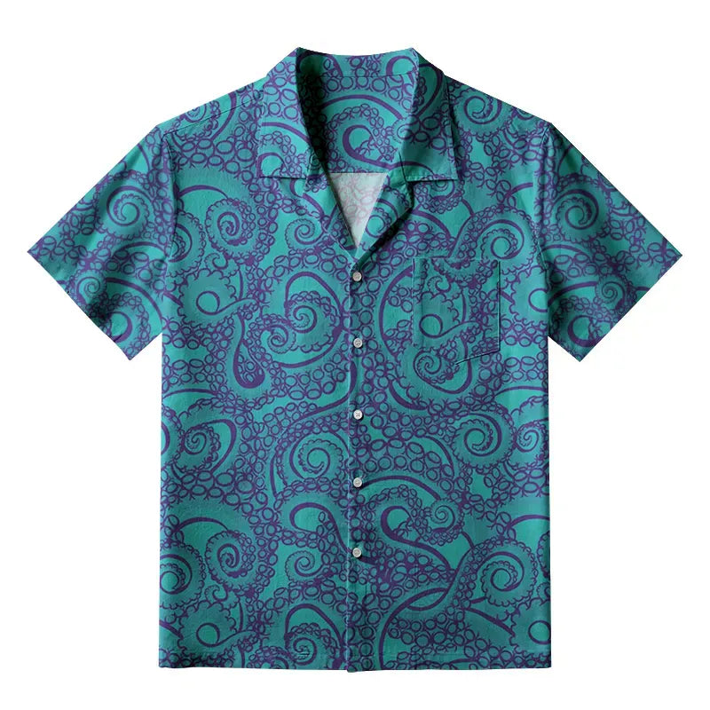 Japanese Octopus Hawaiian Shirt for Summer