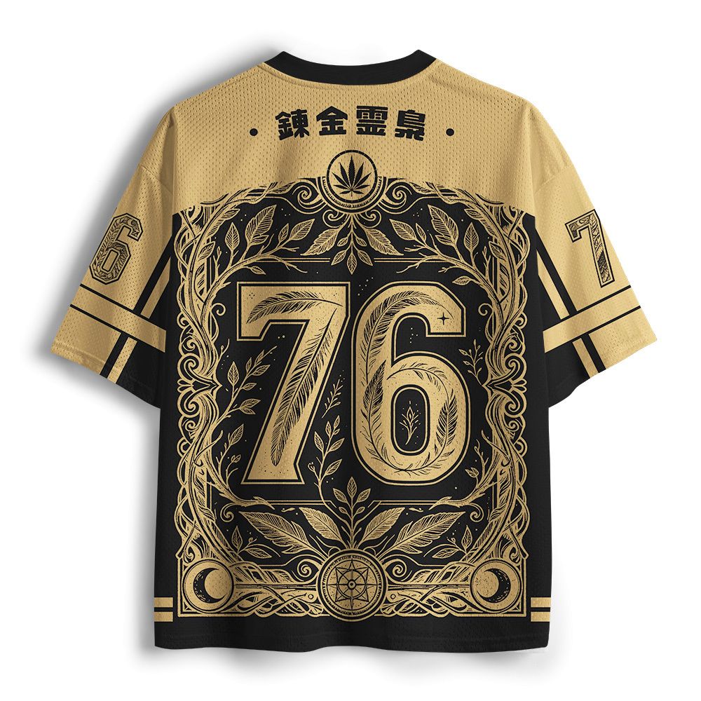 Kyoto-Lion Owl Skeleton Moon Mesh Jersey