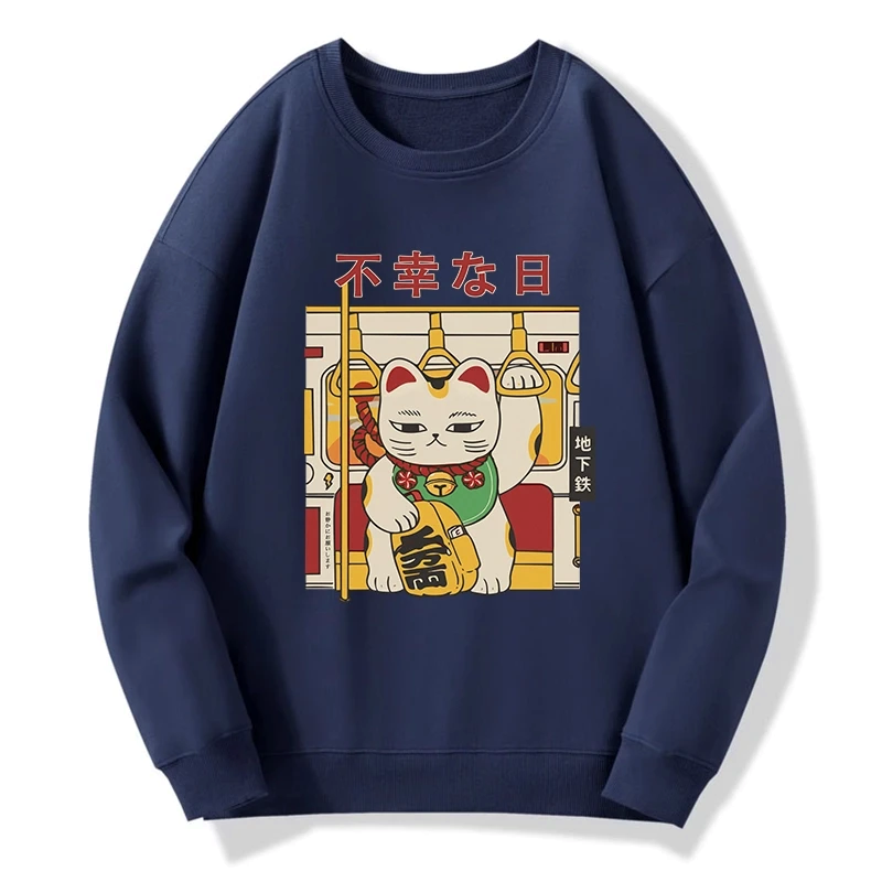 japanese lucky cat sweatshirt for daily wear