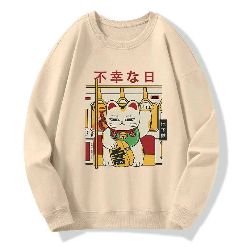 funny lazy cat sweatshirt for lounge
